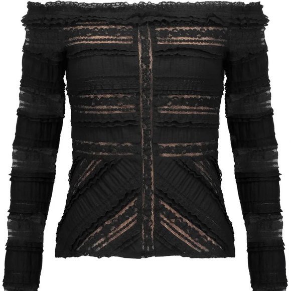 Cinq a Sept off shoulder lace top - Picture 8 of 8